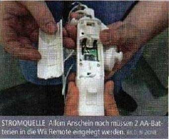 Wiimote, tapa trasera abierta