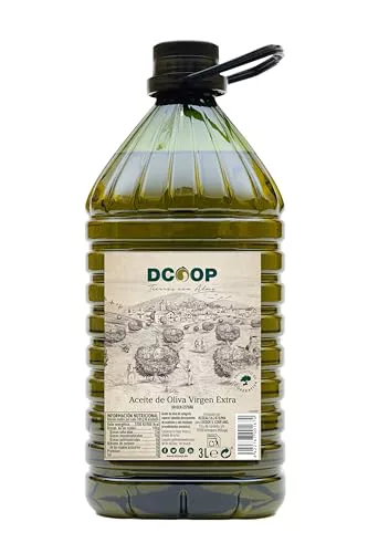 DCOOP Aceite de Oliva Virgen Extra - Ideal Para Cocinar, Botella PET Conserva las Propiedades del Producto, Cooperativas, 3 Litros