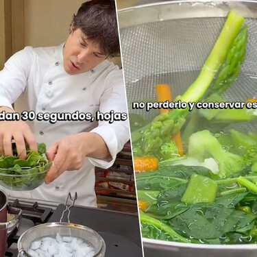 Jordi Cruz, chef: “Si quieres las verduras cocidas con mucho color verde: agua súper fría. Vamos a bloquear la clorofila para conservar esta tonalidad”