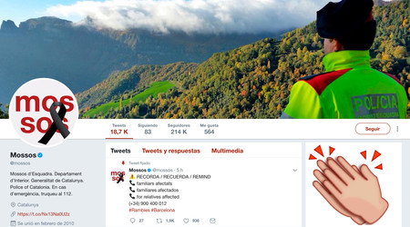 Las cuentas de @mossos y @policia, un ejemplo un día de atentado: Información rápida, práctica, sin alarmismos, en varios idiomas