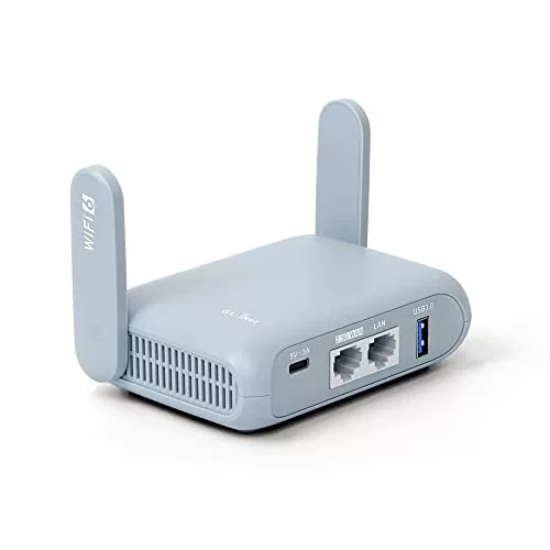 GL.iNet GL-MT3000 (Beryl AX) Portable Routeur WiFi 6 pour la Maison et Les Voyages, Routeur WiFi Bi-Bande, Vitesse Wi-Fi AX3000 (Jusqu’à 3 Gbit/s), Repeteur, VPN en Cascade, IPV6, WPA3, Port WAN 2,5G