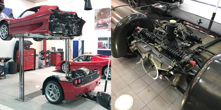 ¡Almas sensibles, abstenerse! Hay que partir en dos el Ferrari F50 para poder cambiar su embrague y cuesta unos 18.000 dólares