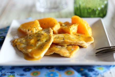 Pavo con naranja y jengibre. Receta