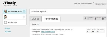 Cola de mensajes con Timely