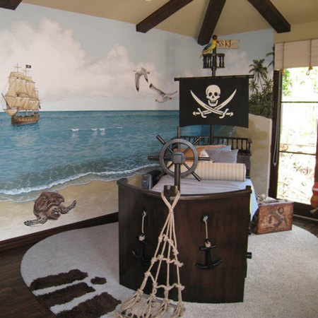Cama pirata para la habitación infantil