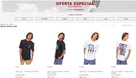 Cupón de descuento del 20% en Roxy, DC Shoes y Quiksilver hasta alcanzar un 50% total en estas tres tiendas online