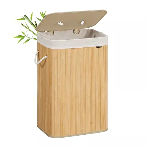 SONGMICS Cesto de la Ropa Sucia con Tapa, 72 L