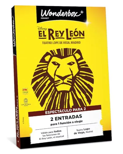 WONDERBOX Connect - Caja Regalo - El Rey León, el Musical - 2 entradas para 1 función a Elegir - Teatro Lope de Vega, Madrid - Válido Durante 27 Meses
