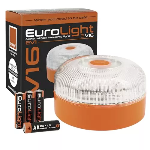 EUROLIGHT Luz de Emergencia V16 con Geolocalización Homologada y Conectada con la DGT 3.0 SIM Incorporada 