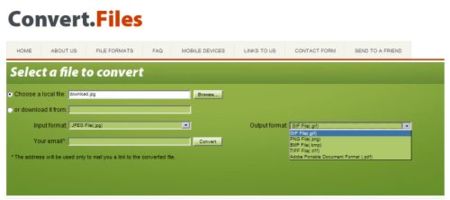 Convert Files, otra opción online para la conversión entre diferentes formatos de archivo