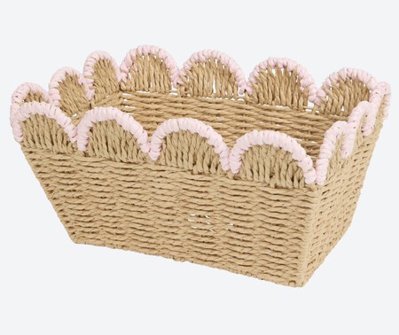 Cesta de Action con el remate redondeado en rosa palo