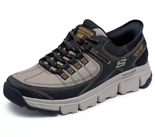 Skechers Hombre Summits At 237622 Slip-In ENTRENADOR, Taupe Synthetic/Mesh/Black Trim, 41 EU
