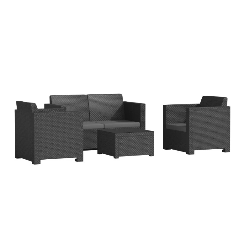Set jardín Evo de resina para 4 personas
