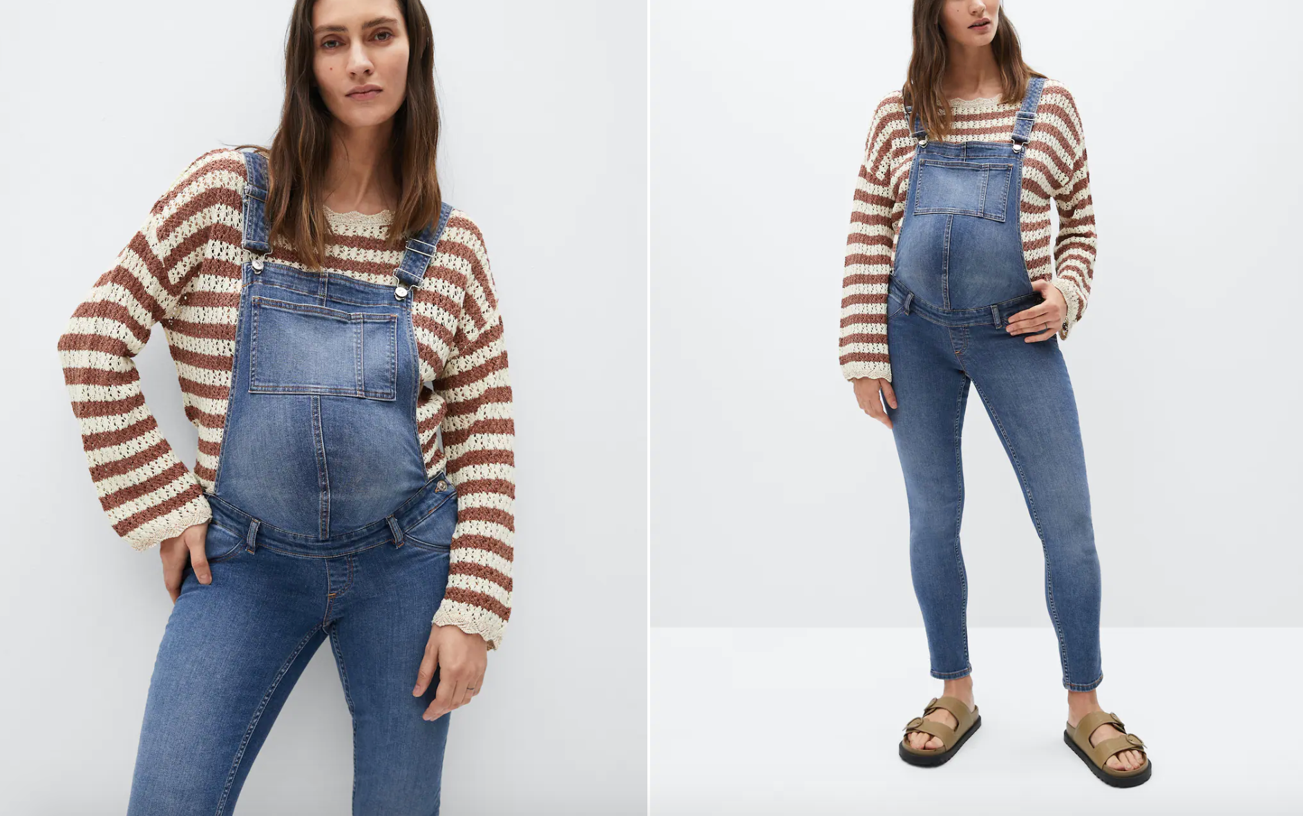 Peto vaquero maternity de tejido de algodón