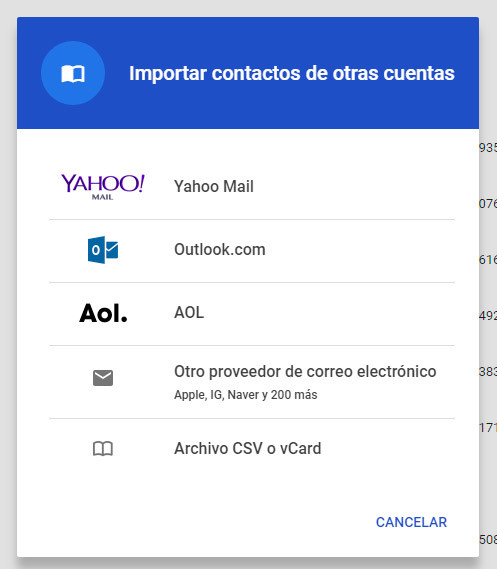 Contactos Google