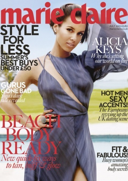 Alicia Keys, más a gusto consigo misma que en brazos para Marie Claire