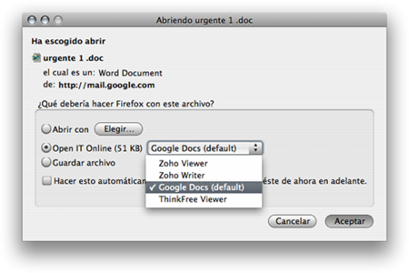 Open It Online, abre tus documentos en aplicaciones web