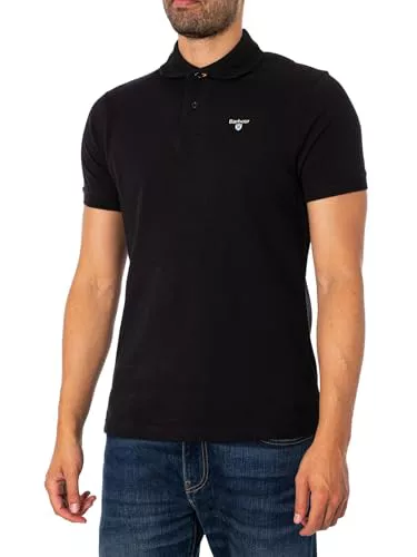 Barbour Tartan Pique Polo Shirt Black & Modern-M