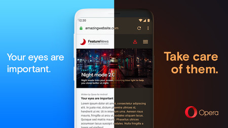 Opera 55 para Android lleva el tema oscuro a la web e incluye el cambio rápido de pestañas, entre otras novedades