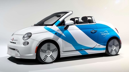 Harman presenta en el CES un Fiat 500e roadster cargado de sensores para controlar su entorno