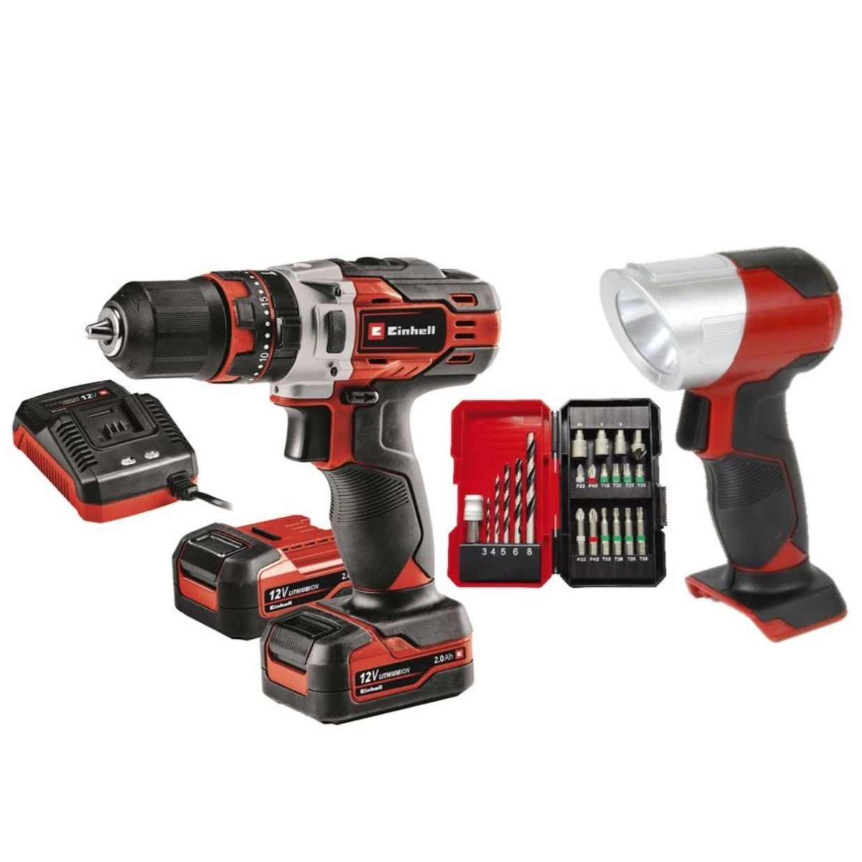 Taladro de batería Einhell TE-CD 12/1 Li +22+CL (2x2.0Ah)
