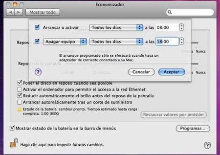Programando en encendido automático de tu Mac