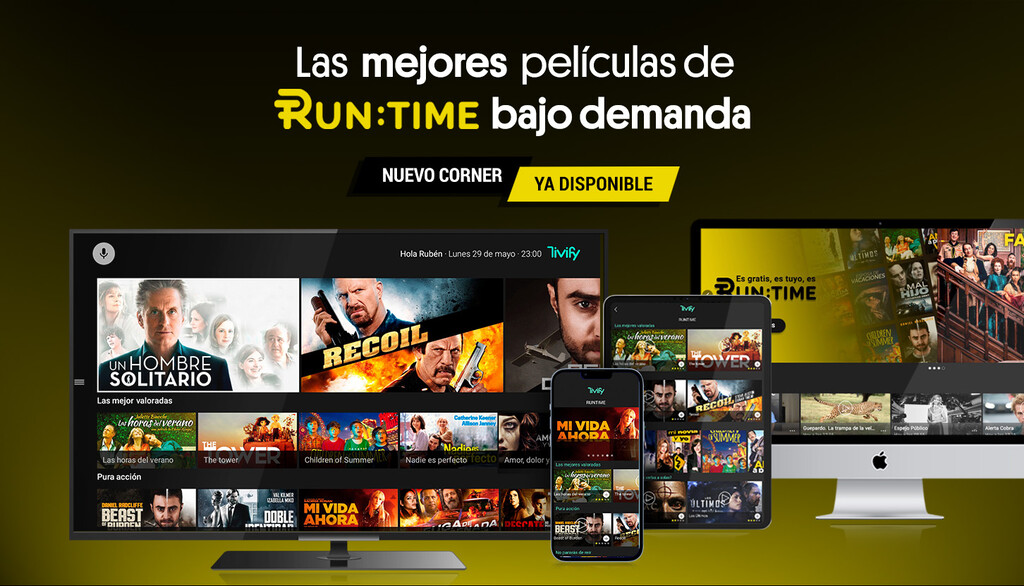 Un videoclub gratis en streaming con 1.000 títulos: así es la nueva apuesta de Tivify que suma los canales de Runtime a su catálogo 