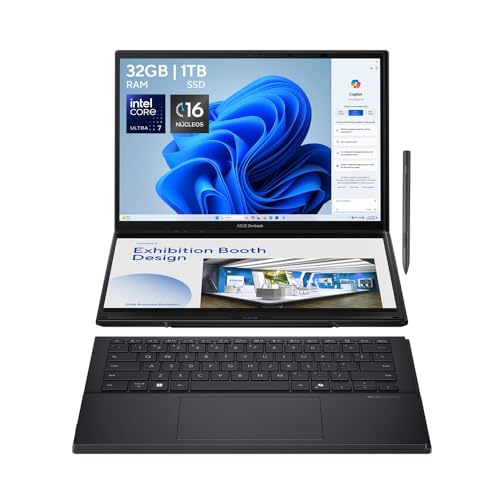 ASUS Zenbook Duo para Creadores de Contenido y Multitarea/Intel Core Ultra 7 Serie 2