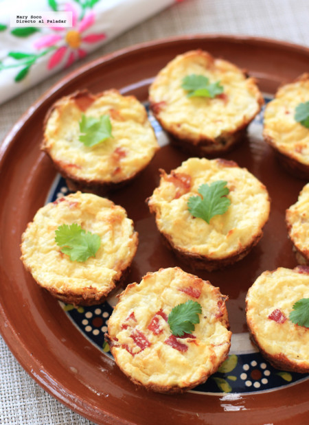Pastelitos de papa, queso y tocino. Receta