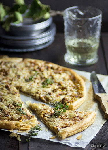Tarta fina de puerros y nueces. Aligerando el cuerpo después de la navidad