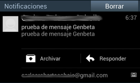 GMail para Android permite responder los mensajes desde las notificaciones