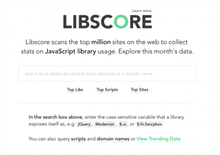 Libscore: ¿Qué librerías front-end usan las webs más populares?