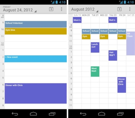 Google Calendar ahora disponible para todos los smartphone con Ice Cream Sandwich