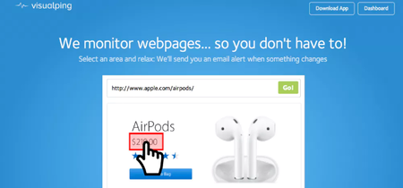 Visualping, o cómo recibir alertas cuando algo cambie en una web que quieras monitorizar