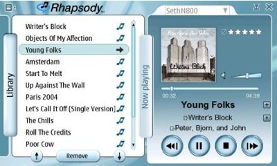Rhapsody en el Nokia N800