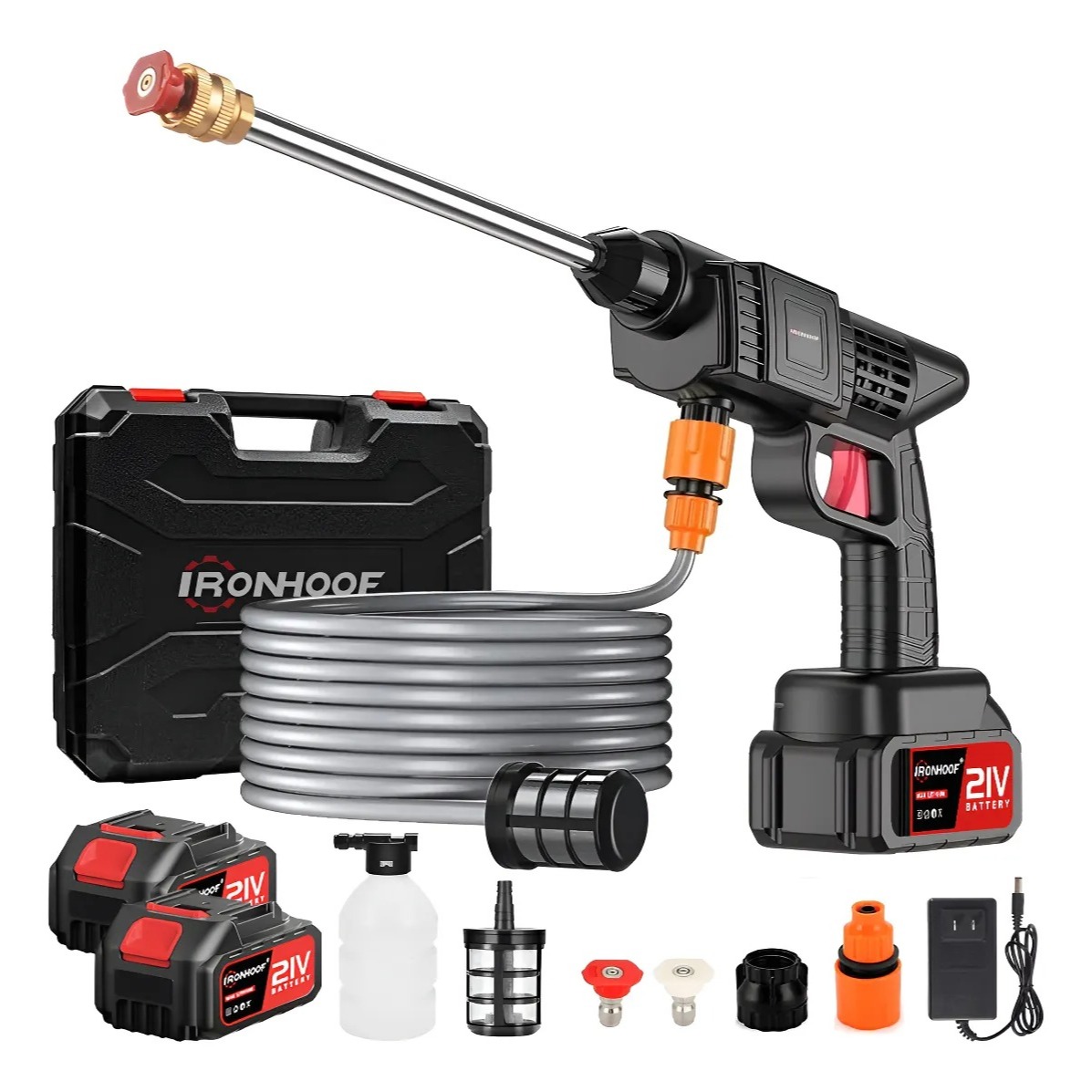 Hidrolavadora eléctrica portátil con accesorios