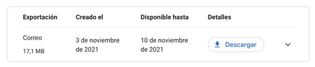 google takeout descargar correo