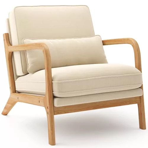 Blishom Sillón Tapizado Tela Transpirable Beige