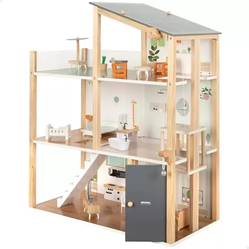 WOOMAX Casa de muñecas de Madera