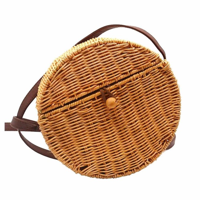 Bolso De Ratan Redondo