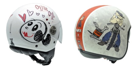 Nuevas gráficas de Popeye y Olivia Oyl para los cascos NZI