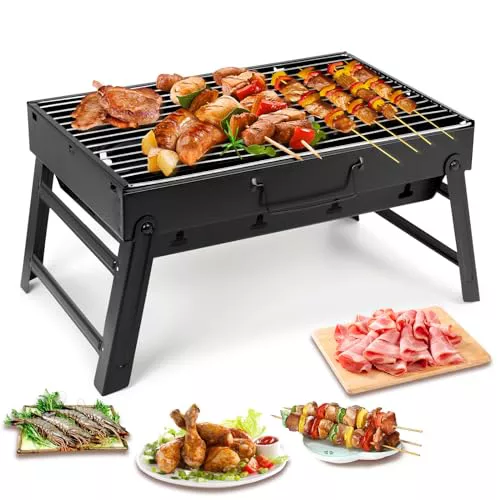 Uten Barbacoas Portátiles de Carbón, Parrilla de Acero Inoxidable