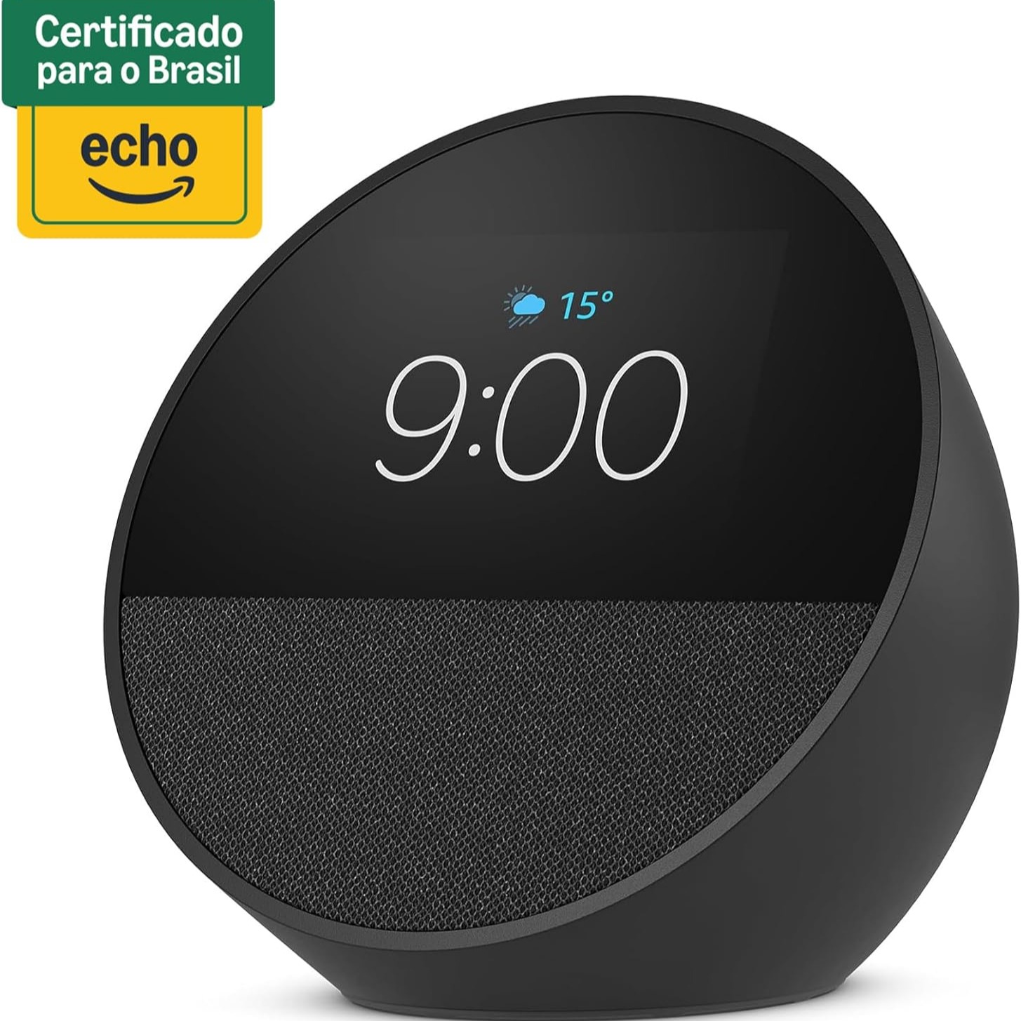 Echo Spot com Alexa (Geração mais recente) | Despertador inteligente com som vibrante | Cor Preta, com Acesso Antecipado à Alexa+
