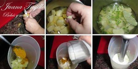 Preparación del puré al curry