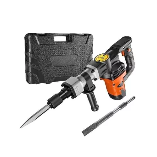 Taladro percutor, Martillo de demolición eléctrico de 1400 W, martillo neumático de alta resistencia, 2900 BPM, martillo rompedor de hormigón, 2 cinceles 
