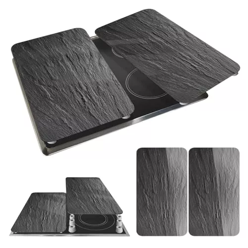 WENKO Placas protectoras para cocina Mod Pizarra, ajustable en altura para todo tipo de cocinas, tabla de cortar y protector contra salpicaduras, vidrio, 30 x 52 cm, juego de 2