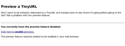 Vista previa, la nueva función de TinyURL