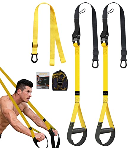 UONNER Entrenamiento en Suspensión Entrenador de Suspensión de Fitness Pro Ejercicio para Fortalecimiento Resistencia y Tonificación Muscular Juego de Accesorios para Ejercicio Carga hasta 500 Kg