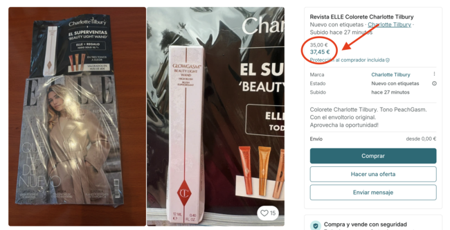 revista Elle septiembre regalo iluminador Charlotte Tilbury