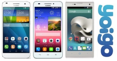Precios Huawei Ascend G7, Huawei Ascend G620s y ZTE Blade G lux con Yoigo